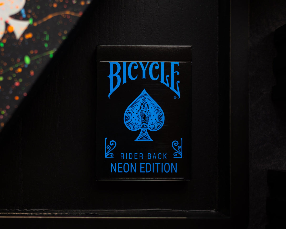 Bicycle Cool-Blue Neon Rider Back Deck Playing Cards – Card