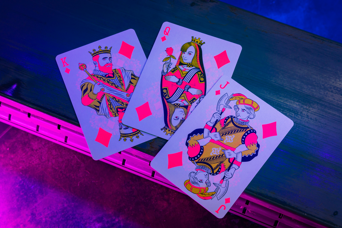 Bicycle Neon Rider Back Star-Fire Pink Deck Playing Cards – Card 