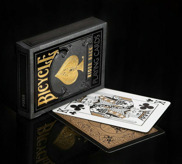 Bicycle Rider Back Black & Gold Playing Cards Rare