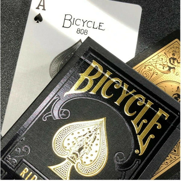 Bicycle Rider Back Black & Gold Playing Cards Rare