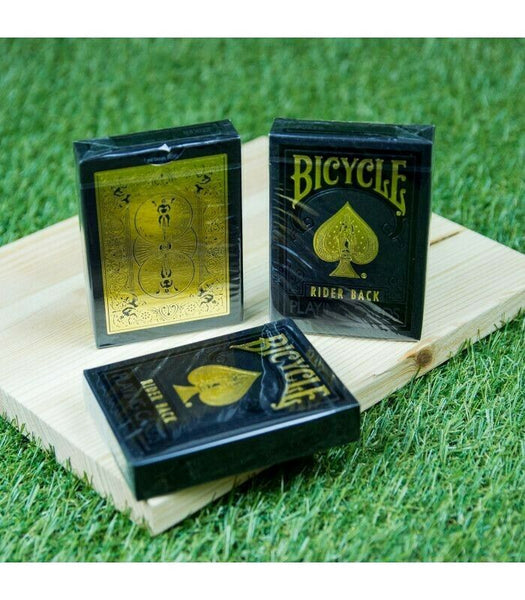 Bicycle Rider Back Black & Gold Playing Cards Rare