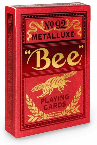 Bee MetalLuxe Red Playing Cards Foil Deck