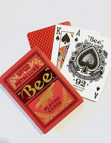 Bee MetalLuxe Red Playing Cards Foil Deck