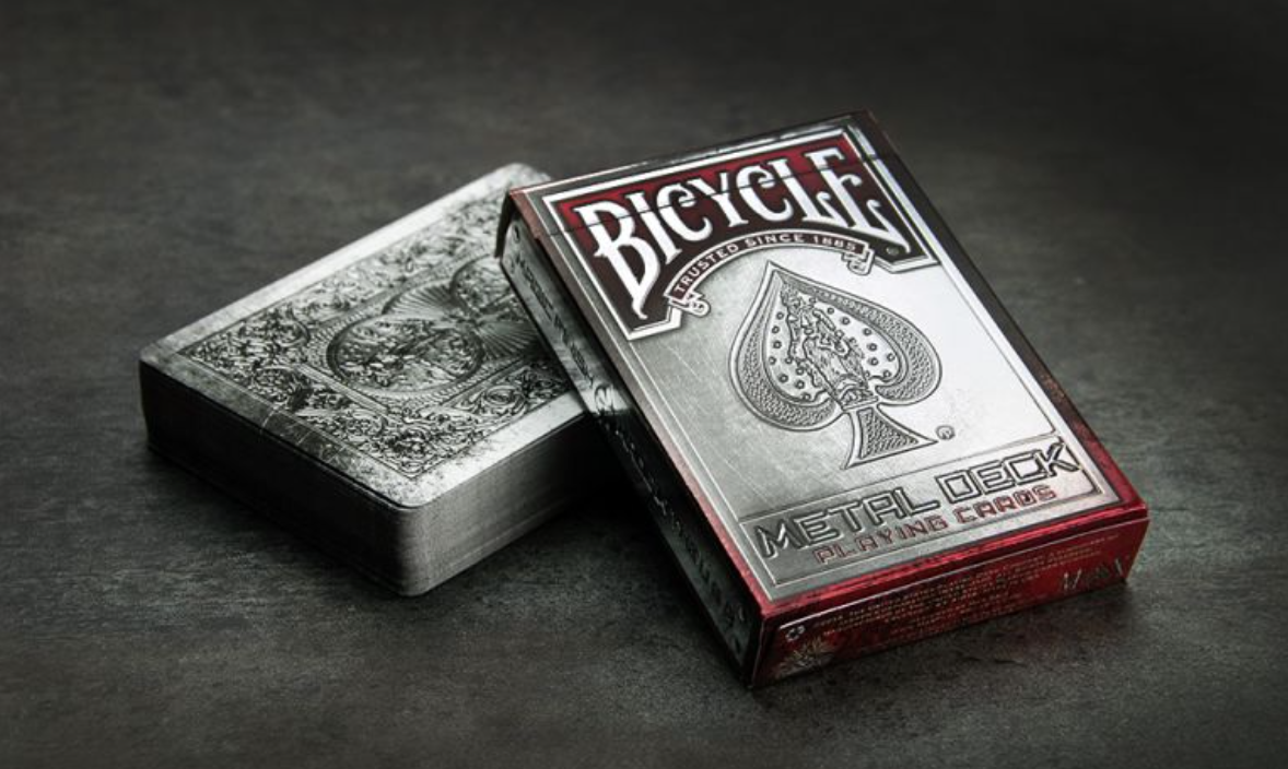 rare decks of cards Bicycle Metal Deck Red Playing Cards Rare