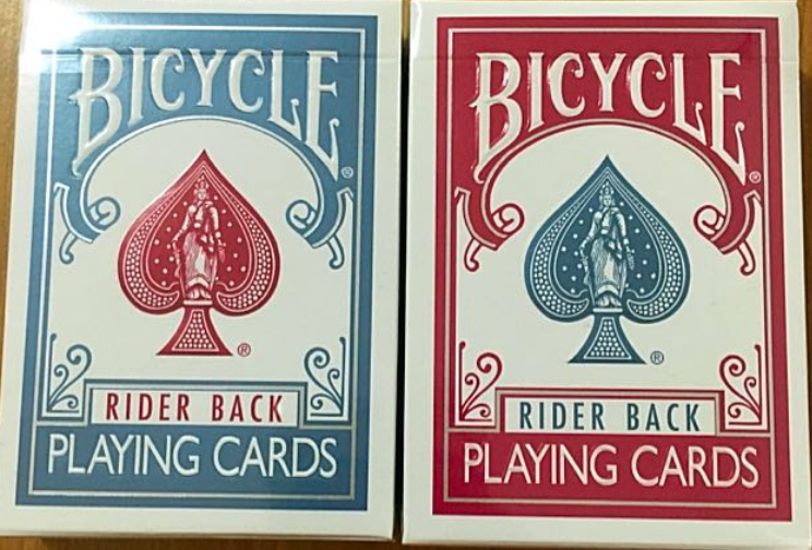 Bicycle Rider Back Titanium Steel Blue OR Crimson Red Playing Cards – Card