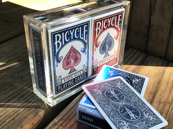 Bicycle® Mini Rider Back Foiled Tuck (2 Pack in Acrylic Carat Case) Mini Playing Cards