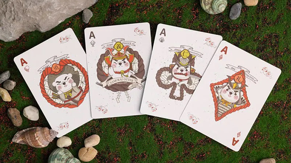 Samurai Otter Playing Cards - Bushido Edition (Scarlet)