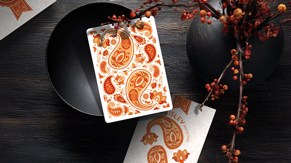 Paisley Ton Sur Ton Poudre Orange Workers Deck Playing Cards
