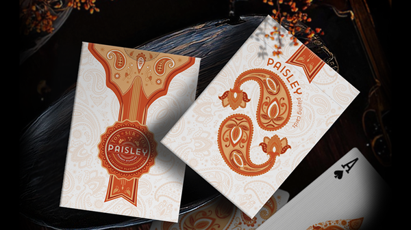 Paisley Ton Sur Ton Poudre Orange Workers Deck Playing Cards