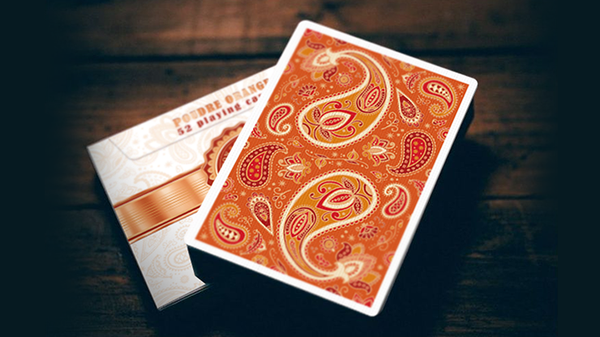 Paisley Ton Sur Ton Poudre Orange Foil Designer's Choice Playing Cards