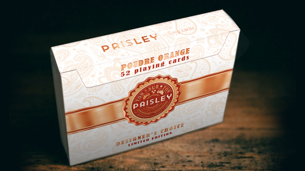 Paisley Ton Sur Ton Poudre Orange Foil Designer's Choice Playing Cards