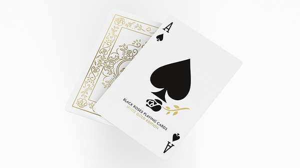 Black Roses White Gold Foil Marked Playing Cards