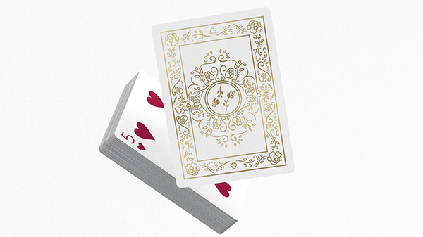 Black Roses White Gold Foil Marked Playing Cards