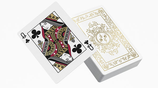 Black Roses White Gold Foil Marked Playing Cards