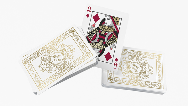 Black Roses White Gold Foil Marked Playing Cards