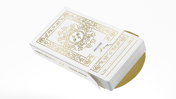 Black Roses White Gold Foil Marked Playing Cards