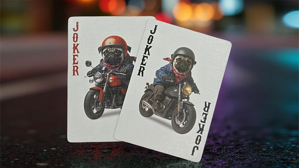 Biker Dogs Playing Cards