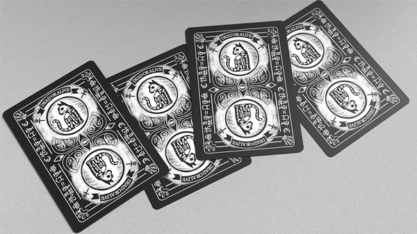 Schrodinger's Cat: Quantum Gilded Dead Black Playing Cards