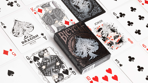 Bicycle Dragon Black Playing Cards