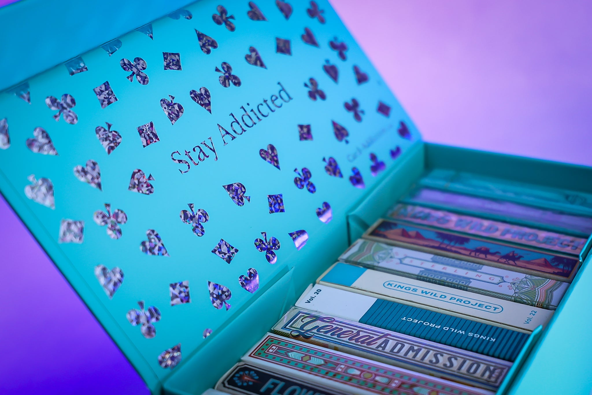 Flecked Holographic Foiled Brick Box for Playing Cards Display Holo V4