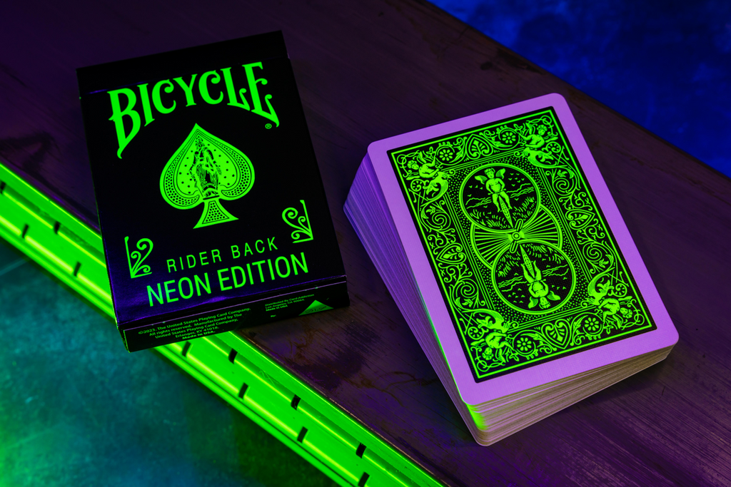 Bicycle Neon Rider Back Green Glow Deck Playing Cards Card Addiction