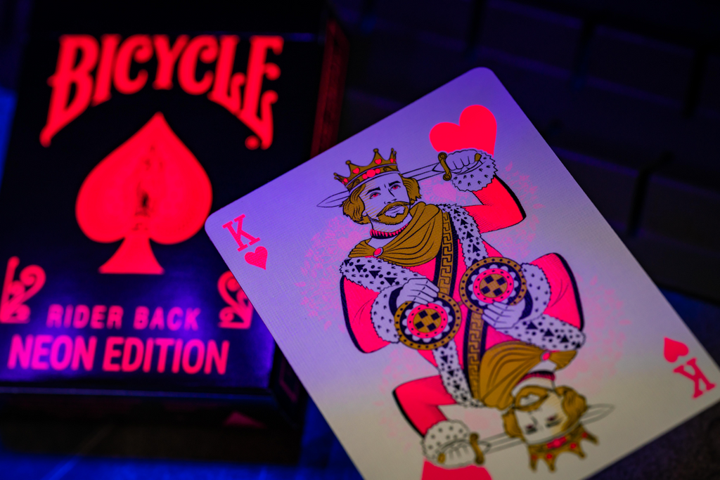 Bicycle Neon Rider Back Star-Fire Pink Deck Playing Cards – Card