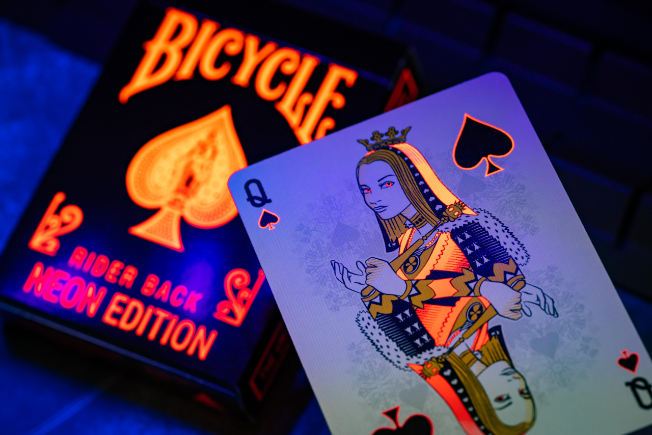 Bicycle Neon Rider Back Solar-Orange Deck Playing Cards – Card