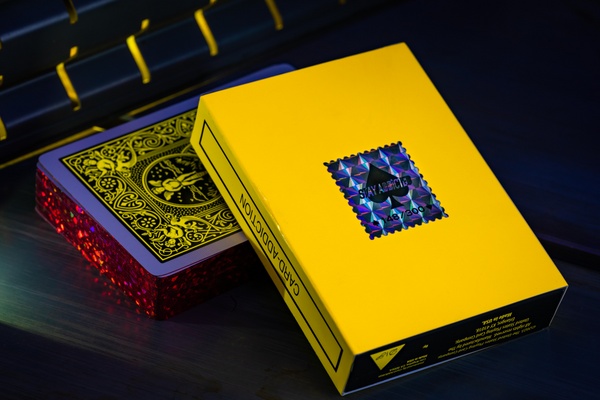 Gilded Bicycle Neon Rider Back Yellow-Starburst Deck Playing Cards