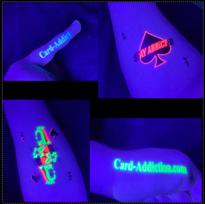 UV-Glow Tattoos w/ Card sized Tatts