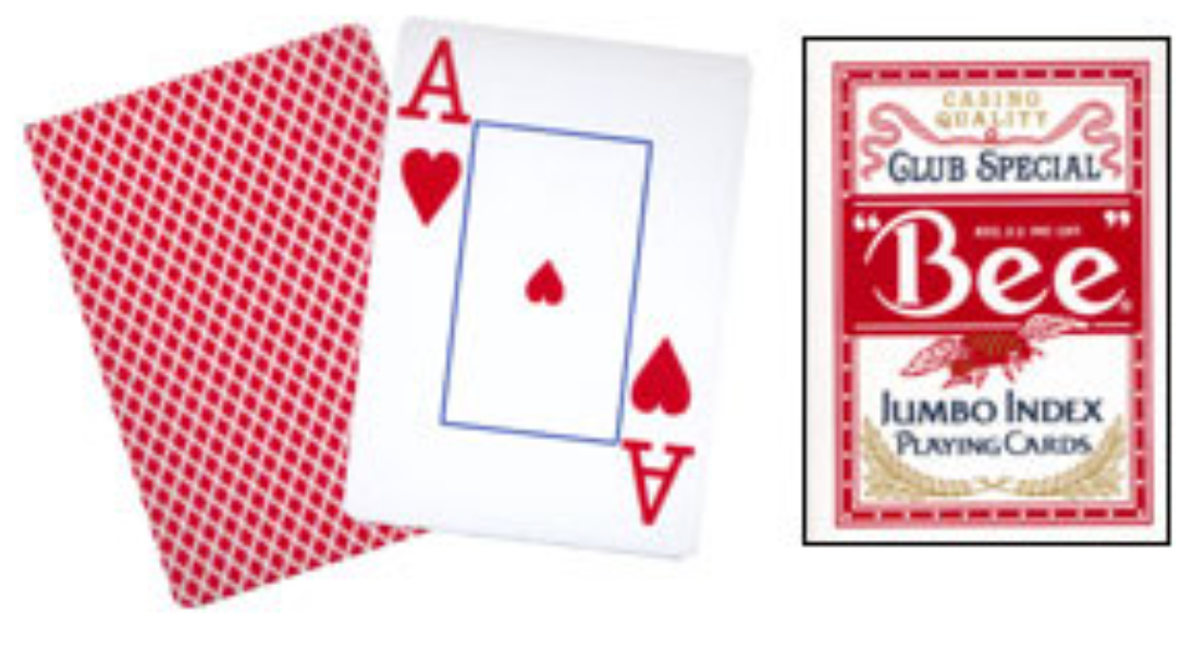 Bee Poker Jumbo Index (Blue or Red) Playing Cards