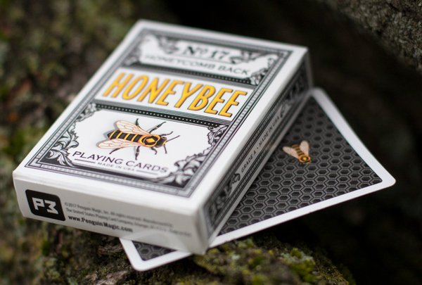 Honeybee Honeycomb Back No 17 Black V2 Playing Cards