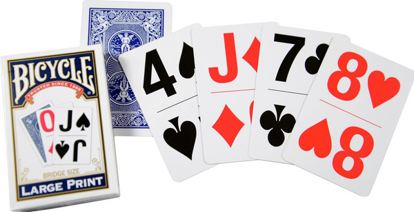 Bicycle Bridge Size Large Print Index Playing Cards Blue OR Red Deck