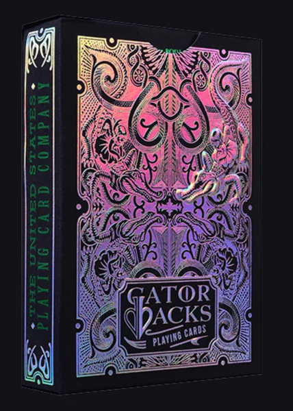 Bicycle Gator back David Blaine Metalluxe Holographic Playing Cards