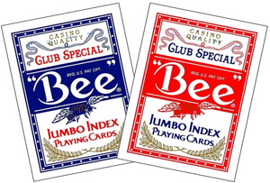 Bee Poker Jumbo Index (Blue or Red) Playing Cards