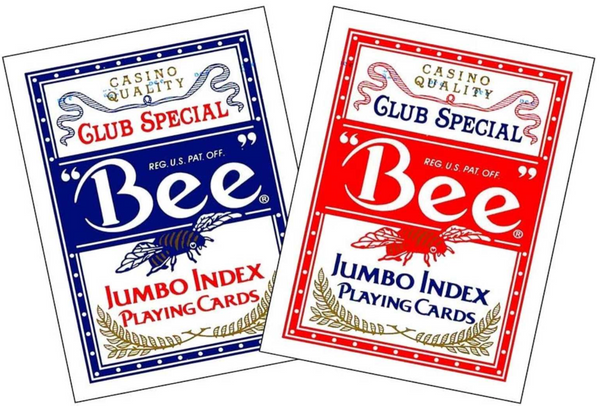 Bee Poker Jumbo Index (Blue or Red) Playing Cards