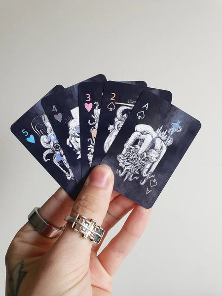 Holo Octopus Mini Gilded Deck (Holographic Gilded Playing Cards)