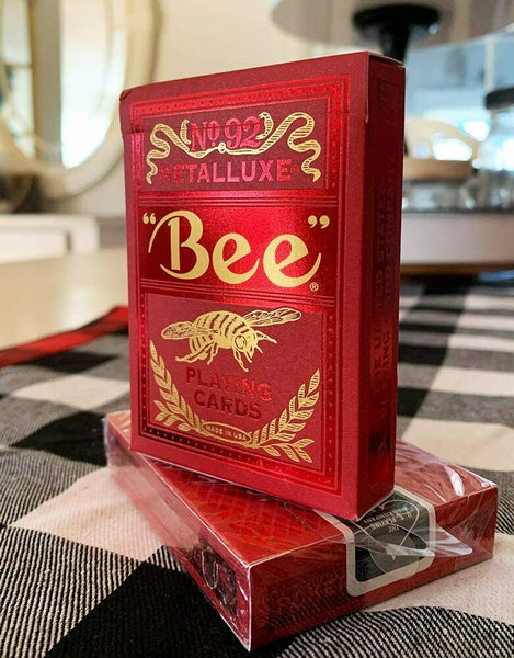 Bee MetalLuxe Red Playing Cards Foil Deck