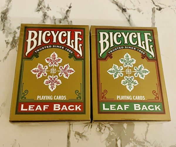 Bicycle Leaf Back Red or Green Playing Cards Decks