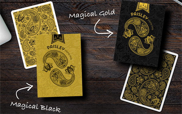 Paisley Magical Gold OR Black Playing Card Decks