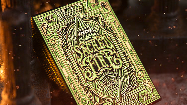 Sacred Fire Eternal Flame Sapphire Blaze Emerald Flare Playing Cards // Riffle Shuffle