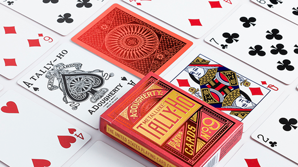 Tally-Ho Red (Circle) MetalLuxe Playing Cards Deck
