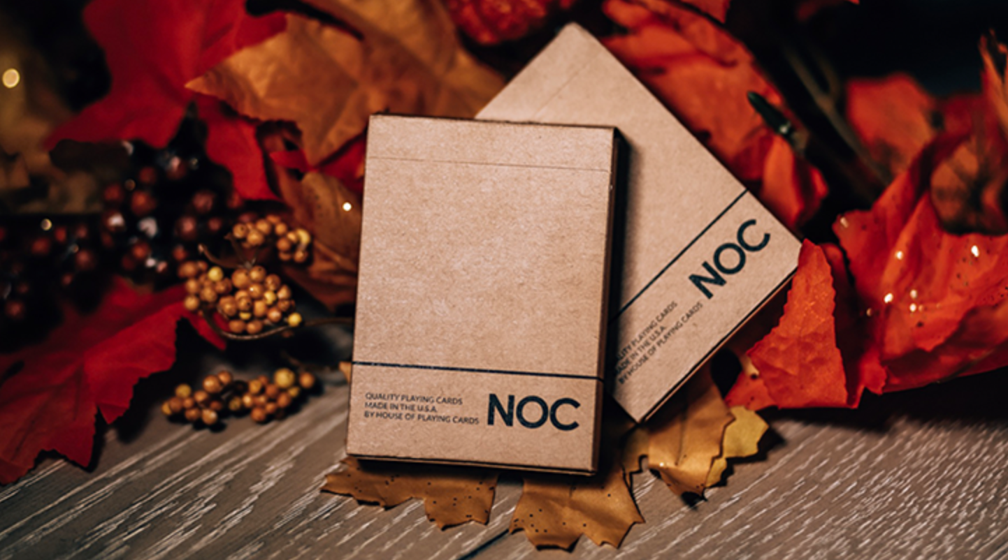NOC on Wood Brown Playing Cards