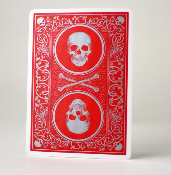 Superior Brand Skull & Bones Back Red/Silver Playing Cards Jackson Robinson