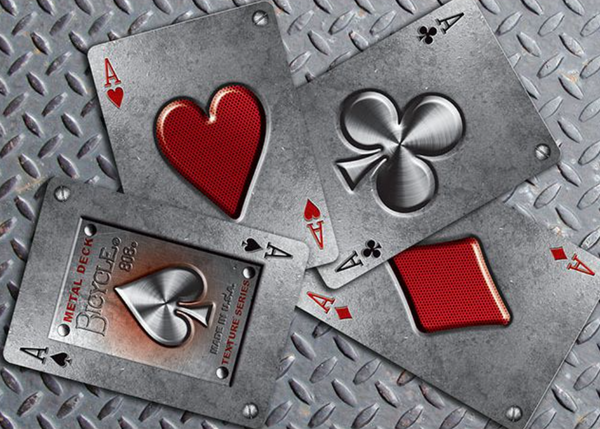 Bicycle Metal Deck Red Playing Cards Rare