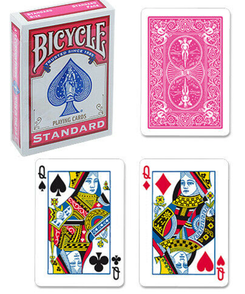 Jeu De Cartes Bicycle Dos Rose Fuchsia – Format Poker 63x88 Mm – 54 Cartes + 2 Blanches – Qualité Professionnelle