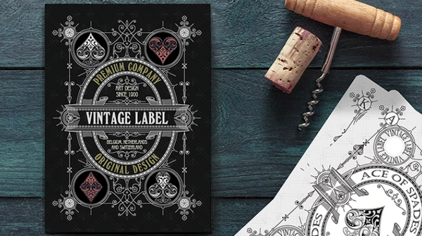 Vintage Label Playing Cards (Premier Edition Black) Deck