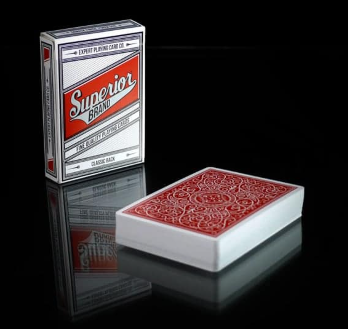 Superior Brand Classic Back Red Invisible Deck Playing Cards with EPCC Seal
