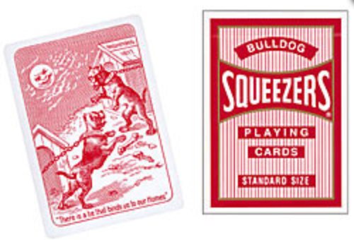 Bulldog Squeezers Red Or Blue Playing Cards Rare Deck