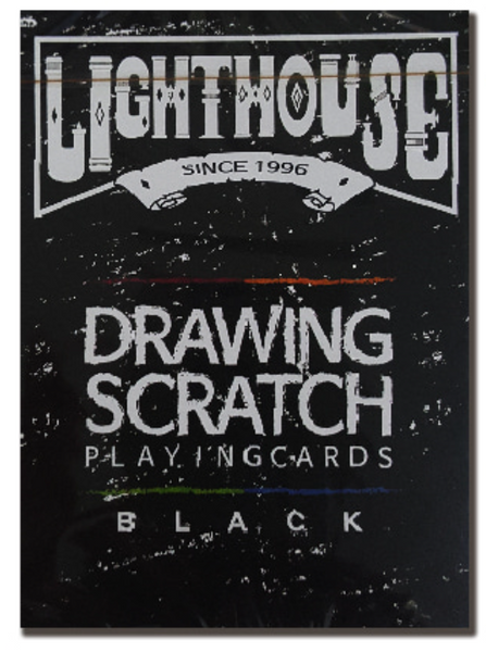 Lighthouse Drawing Scratch Black Playing Cards Deck