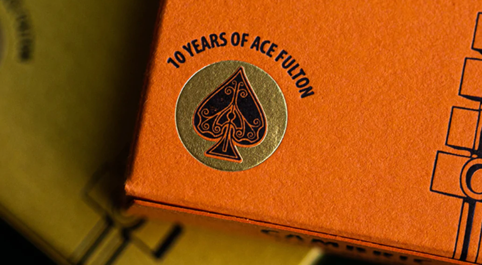 ace authentic limited edition playing cards ACE FULTON'S 10 YEAR ANNIVERSARY TOBACCO BROWN PLAYING CARDS